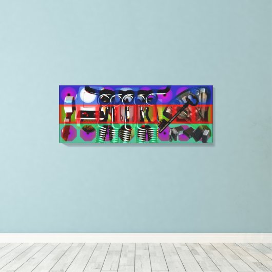 GMT 24メジャーのプロジェクトポップ・アートのソフトフレサイケデリックーム キャンバスプリント (インサイチュ (ウッドフロア))