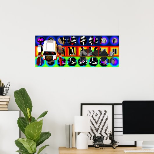 GMT 24対策計画フレームポップ・アートのポサイケデリックスター ポスター (ホームオフィス)