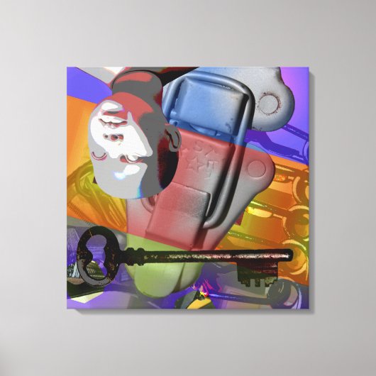 GMT 24 Hプロジェクト人形鍵グラデーション色フレームS キャンバスプリント (正面)