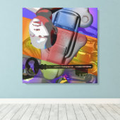 GMT 24 Hプロジェクト人形鍵グラデーション色フレームS キャンバスプリント (インサイチュ (ウッドフロア))