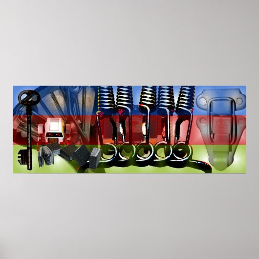 GMT 24 Heuresプロジェクトのグラデーション色フレームポスター ポスター (正面)