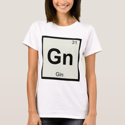Gn - ジンの化学元素記号 tシャツ (正面)