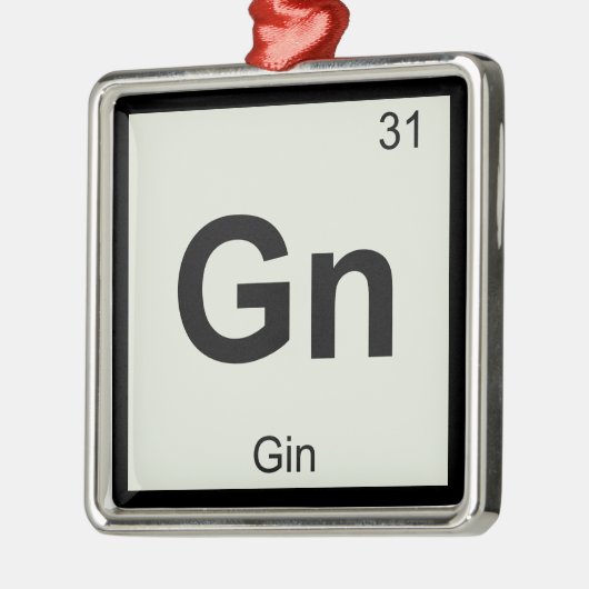 Gn -ジン化学周期表の記号 メタルオーナメント (左)
