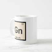 Gn - ニョッキ 化学周期表シンボル コーヒーマグカップ (正面左)