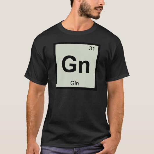 Gn - Gin Chemistry周期表記号 Tシャツ (正面)