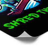 Gnarスノーボーおもしろいド恐竜TレックスWを共有 ポスター (角)