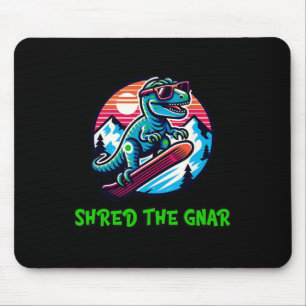 Gnarスノーボーおもしろいド恐竜TレックスWを共有 マウスパッド