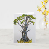 Gnarled Tree a water color collage カード (黄色い花)