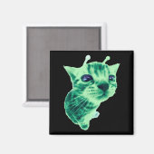Gnarp 猫 ばか宇宙人 猫 ミーム 脳破壊 ミーム 笑える マグネット (正面/裏面)
