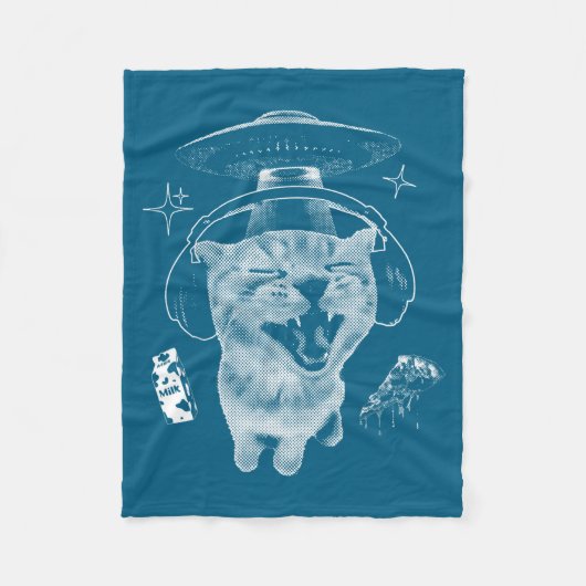 Gnarp Cat Silly Alien Cat Meme Brainrot Funny Meme フリースブランケット (正面)