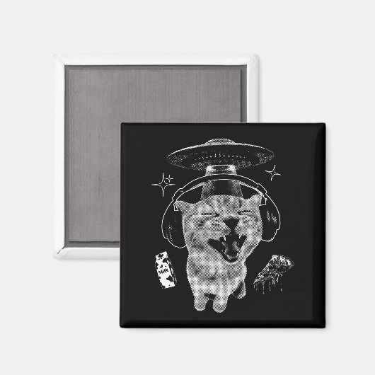 Gnarp Cat Silly Alien Cat Meme Brainrot Funny Meme マグネット (正面/裏面)