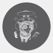 Gnarp Cat Silly Alien Cat Meme Brainrot Funny Meme ラウンドシール (正面)