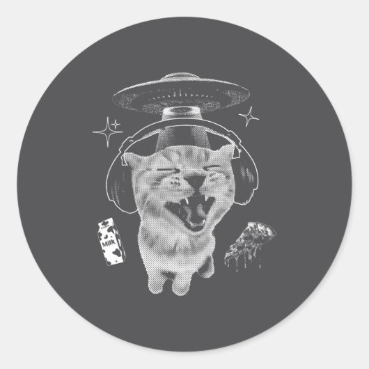 Gnarp Cat Silly Alien Cat Meme Brainrot Funny Meme ラウンドシール (正面)