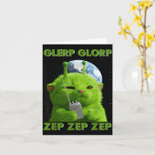 Gnarp Cat Silly Alien Cat Meme Brainrot Meme Funny カード (黄色い花)
