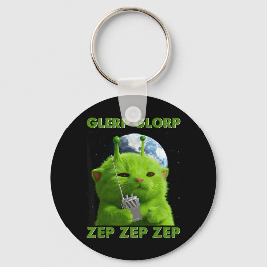 Gnarp Cat Silly Alien Cat Meme Brainrot Meme Funny キーホルダー (正面)