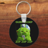 Gnarp Cat Silly Alien Cat Meme Brainrot Meme Funny キーホルダー (正面)