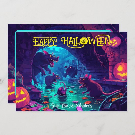 Gnaw-or-Treat：アンダーパス幽霊のよく出るハロウィーンカード 招待状 (正面/裏面)