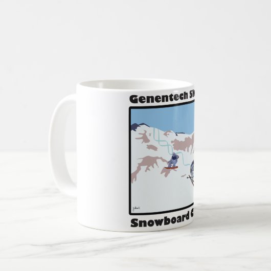GNEのスキーおよびスノーボードクラブ コーヒーマグカップ (正面左)