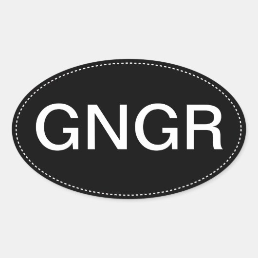 GNGRジンジャーオーバルバンパーステッカー 楕円形シール (正面)