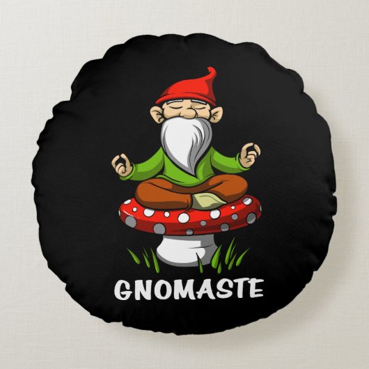 Gnomasteの禅のヨガの庭の格言の黙想 ラウンドクッション (正面)