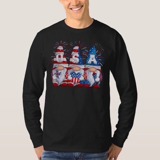 Gnome   4th Of July Gnomes Patriotic American Flag Tシャツ (正面)