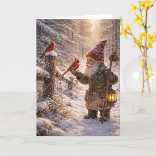 Gnome and Cardinal カード (黄色い花)