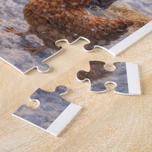 Gnome and mini Highland cow ジグソーパズル (側面)