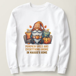 Gnome at home cosy - pumpkin design スウェットシャツ