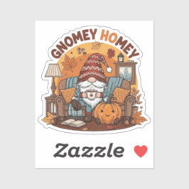 Gnome at home seasonal pumpkin design シール