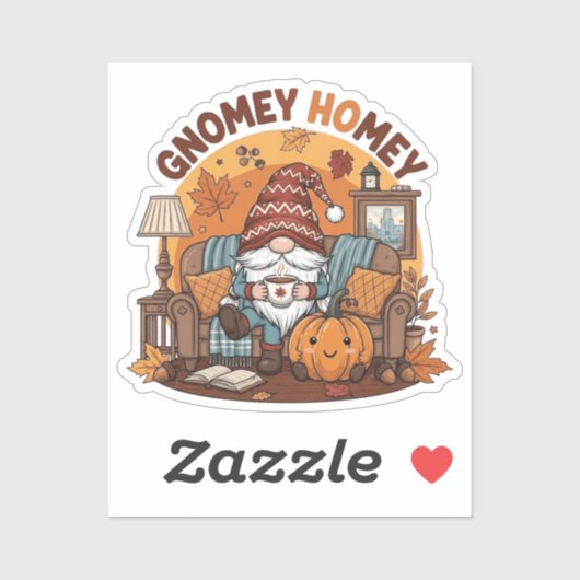 Gnome at home seasonal pumpkin design シール (シート)