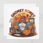 Gnome at home seasonal pumpkin design セーブザデート (正面/裏面)