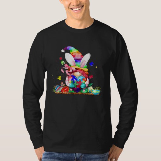 Gnome Autism Easter Bunny Spring Boys Kids Girls E Tシャツ (正面)