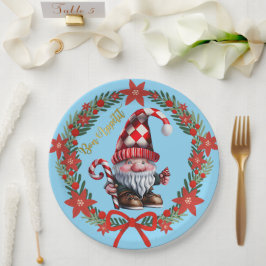 Gnome Bon Appétit Holiday Plate ペーパープレート