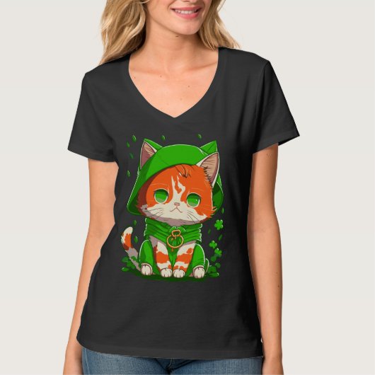 Gnome Cat St Patricks Day Kids Toddler Girl Boy  2 Tシャツ (正面)