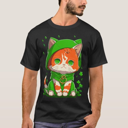 Gnome Cat St Patricks Day Kids Toddler Girl Boy  2 Tシャツ (正面)