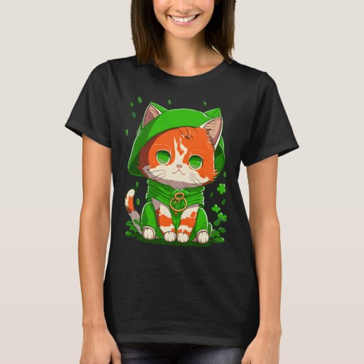 Gnome Cat St Patricks Day Kids Toddler Girl Boy 2 Tシャツ (正面)