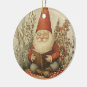 Gnome Christmas Ornament For Book Lovers セラミックオーナメント (左)