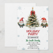 Gnome Christmas Party Invitation 招待状 (正面/裏面)