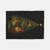 Gnome Christmas Tree Village Fleece Blanket – Cozy フリースブランケット (正面(横))