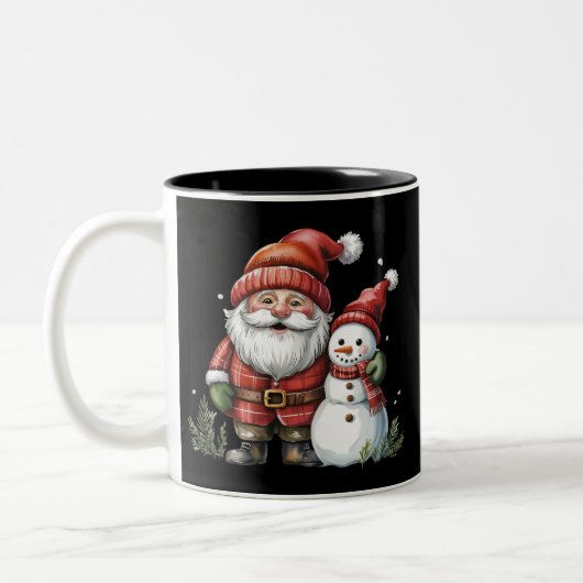 Gnome Christmas Winter Season Gnomes Lover Holiday ツートーンマグカップ (左)