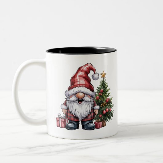 Gnome Christmas Winter Season Gnomes Lover Holiday ツートーンマグカップ (左)