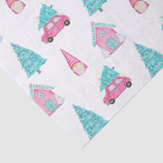 Gnome Cute Pink Peppermint Christmas Pattern  薄葉紙 (詳細)