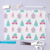Gnome Cute Pink Peppermint Christmas Pattern  薄葉紙 (クラフト)