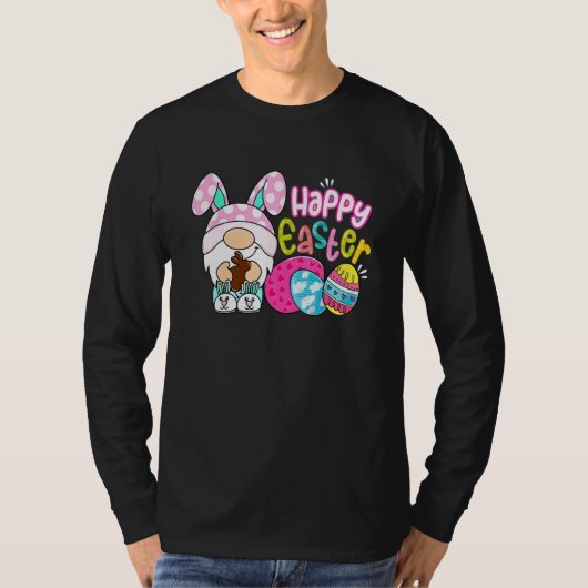 Gnome Easter Eggs Hunting Bunny Gnome Gnomies Happ Tシャツ (正面)