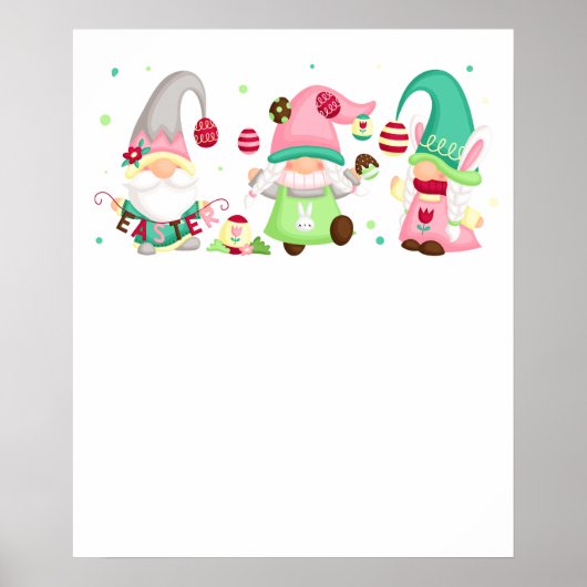 gnome easter, retro, vintage ポスター (正面)