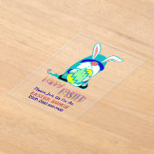 Gnome & Egg Happy Easter Brunch アクリル招待状 (レイダウン)