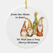 Gnome Family From Our Home to Yours on a  セラミックオーナメント (裏面)