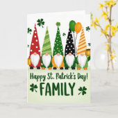 Gnome Family Happy St Patricks Day Card カード (黄色い花)