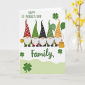 Gnome Family St Patricks Day Card カード (黄色い花)