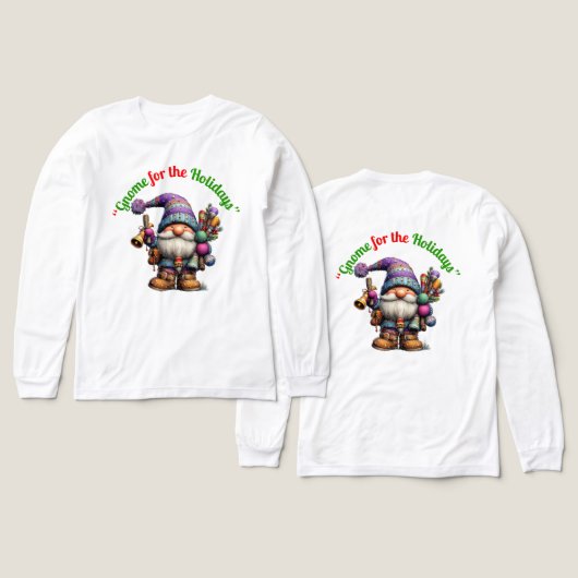 Gnome For The Holidays トライブレンドＴシャツ (デザイン 正面＆背面)